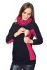 MijaCulture Casual 3 in1 Maternity and Nursing Pullover Sweatshirt Lucy 7143 Black / Burgundy